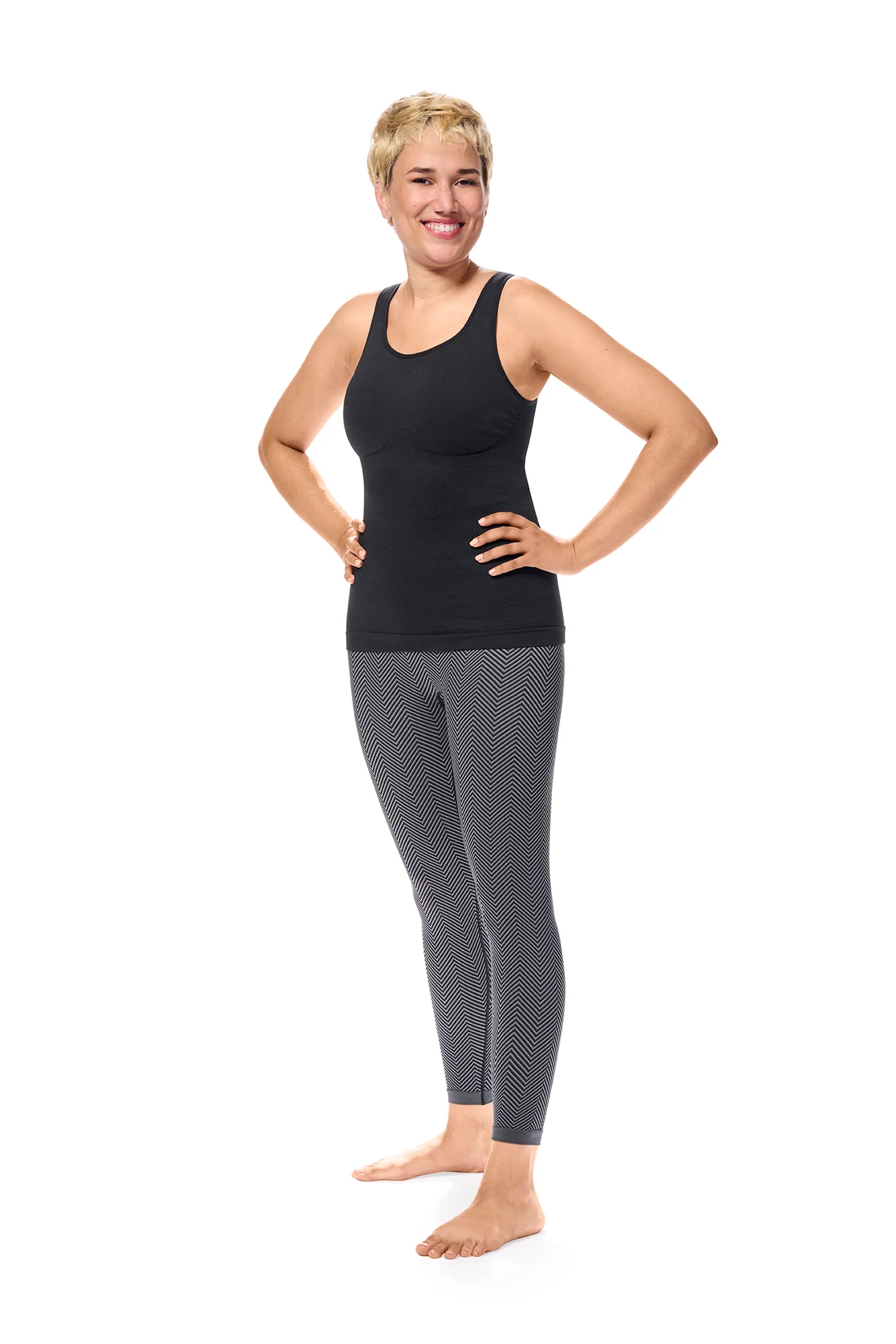 Amoena Liane Lymphoedema Leggings - Black/Grey - Image 3