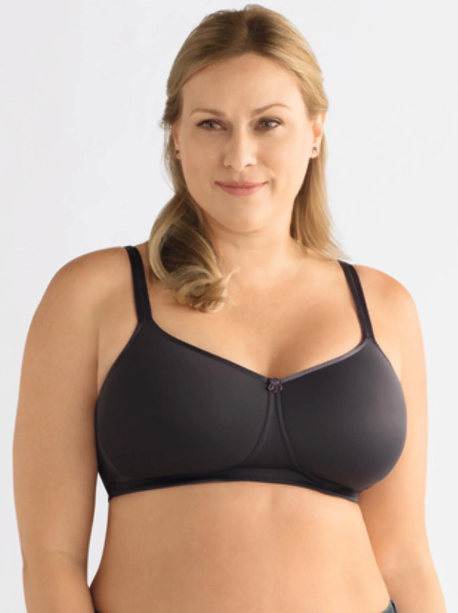 Amoena Mara Padded Mastectomy Bra - Dark Grey - Image 5