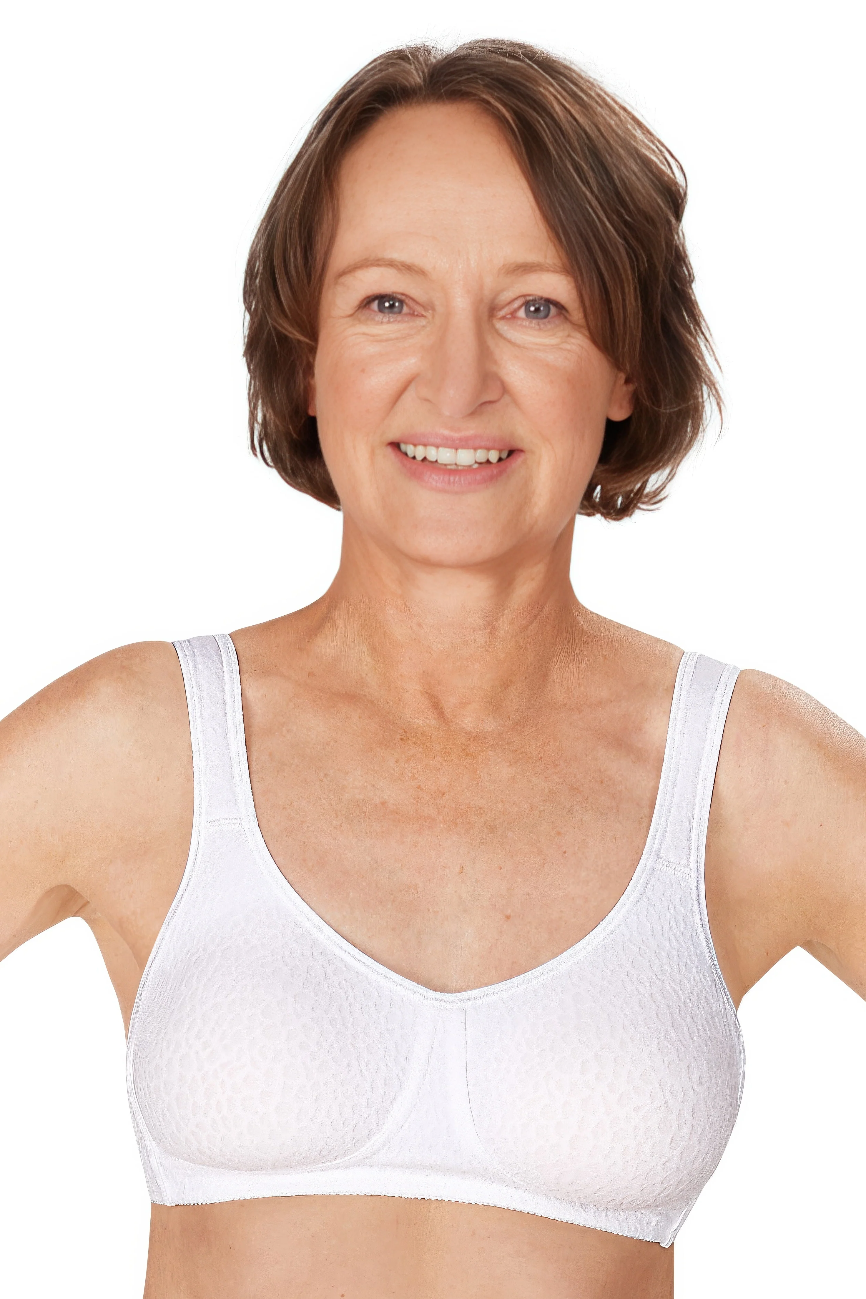 Amoena Mona Wire Free Mastectomy Bra - White - Image 3