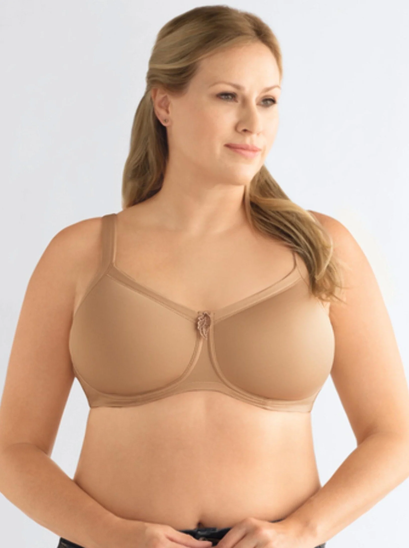 Amoena Lara Wire Free Padded Mastectomy Bra - Nude - Image 3