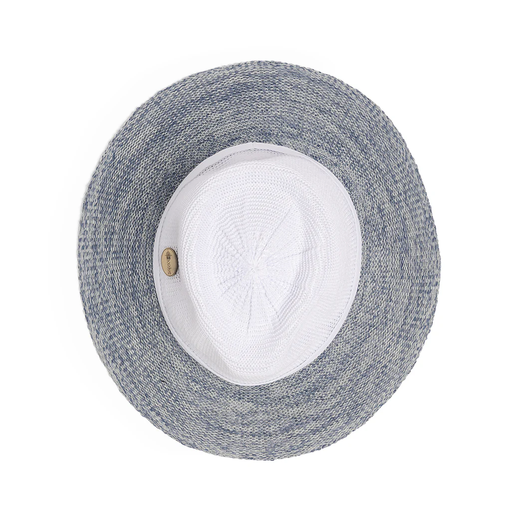 Evoke Aston Fedora - Blue/White - Image 5