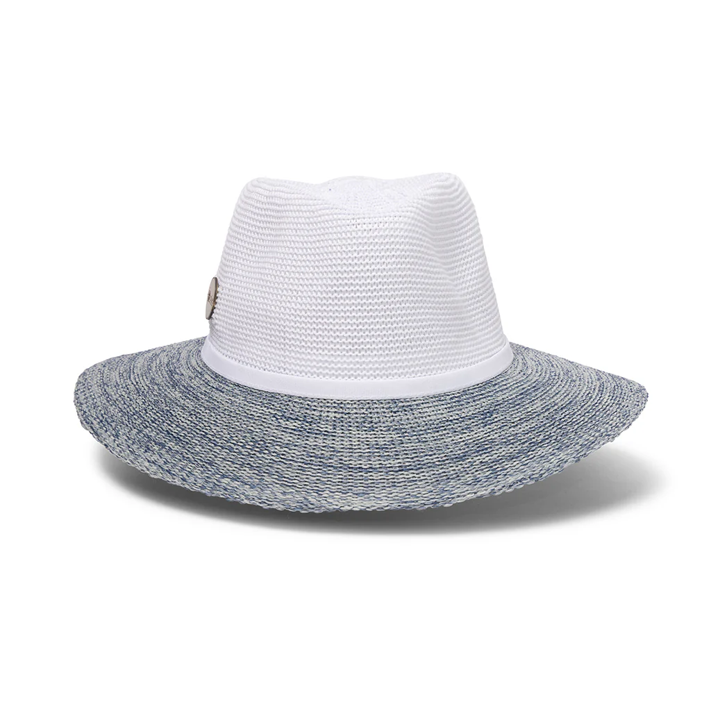 Evoke Aston Fedora - Blue/White - Image 6